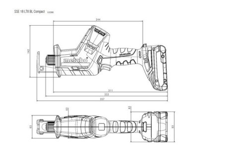 METABO Piła szablasta akumulatorowa SSE 18 LTX BL COMPACT