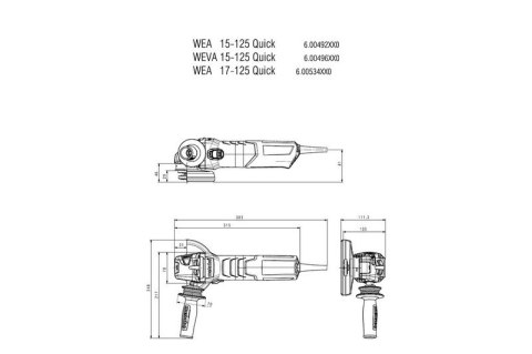 METABO Szlifierka kątowa 125MM WEA 17-125 QUICK