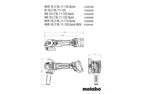 METABO Szlifierka kątora akumulatorowa 125 WB 18 LT BL 11-125 QUICK