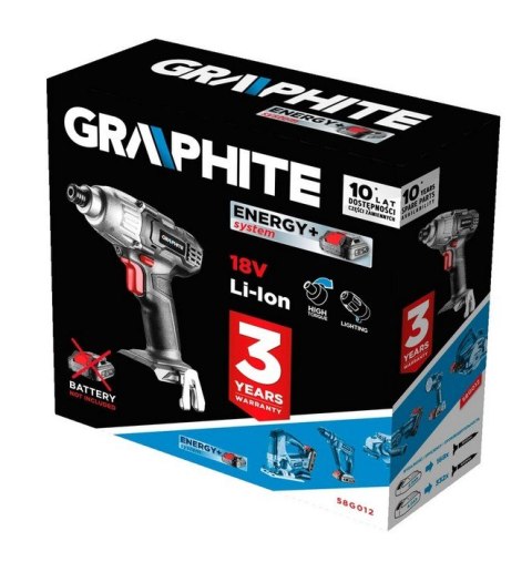 GRAPHITE Zakrętarka IMPACT akumulatorowa ENERGY+ 18V LI-ION BEZ Akumulator
