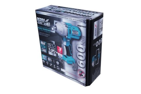 DEDRA Klucz udarowy Akumulatorowy 1/2'' 18V 650NM 0*AH SAS+
