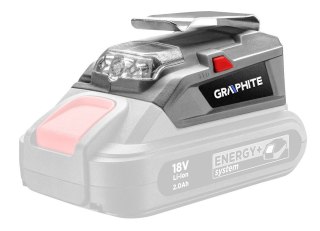 GRAPHITE Latarka akumulatorowa 18V LI-LION Z WYJŚCIEM USB