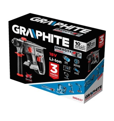 GRAPHITE Młotowiertarka 18V bezszczotkowa BEZ AKUMULAT.