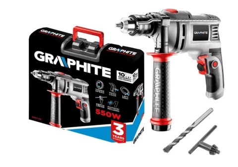 GRAPHITE Wiertarka udarowa 550W UCHWYT Klucz YKOWY 13 MM OBROTY 0-3000
