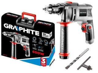 GRAPHITE Wiertarka udarowa 650W UCHWYT Klucz YKOWY 13 MM OBROTY 0-3000