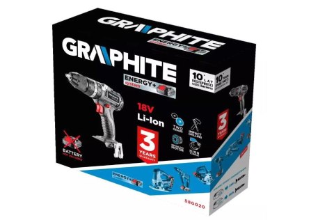 GRAPHITE Wiertarko-Wkrętarka akumulatorowa BEZSZCZ Z UDAREM ENERGY+18V BEZ.AKU