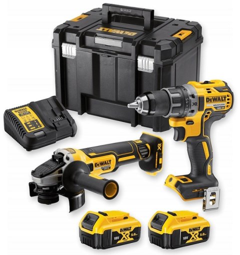 DEWALT Zestaw COMBO 18V DCD791 + DCG405 2*5.0AH TSTAK