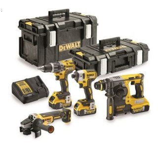 DEWALT Zestaw COMBO 18V DCG405+DCH273+DCD796+DCF887+3*5.0AH+2 KUFRY