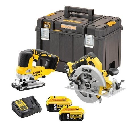 DEWALT Zestaw COMBO 18V DCS570+DCS334 2*5.0AH TSTAK