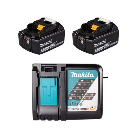 MAKITA Zestaw COMBO 18V LXT DGA504+DDF492+DTD153+DHR243 2*5.0AH
