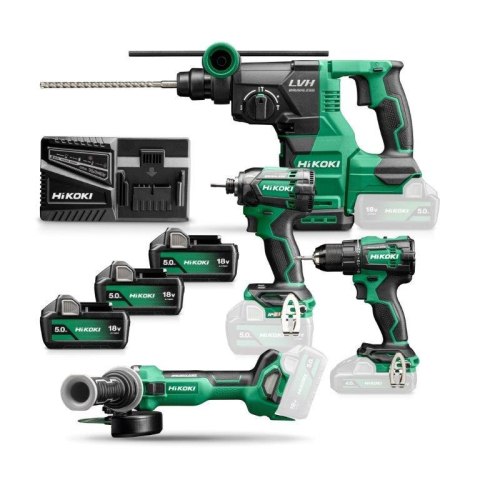 HIKOKI Zestaw ELEKRONARZĘDZI DS18DE+WH18DC+G1813DA+DH18 18V 3*5.0AH