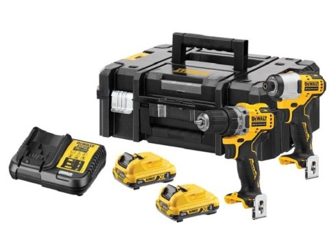DEWALT Zestaw XR 12V DCD701 + DCF801 2*3.0 AH