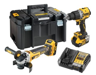 DEWALT Zestaw Wkrętarka DCD805 + Szlifierka kątowa DCG405 18V 2*5.0AH