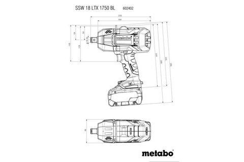 METABO Klucz udarowy Akumulatorowy 3/4'' SSW 18 LTX 1750 BL