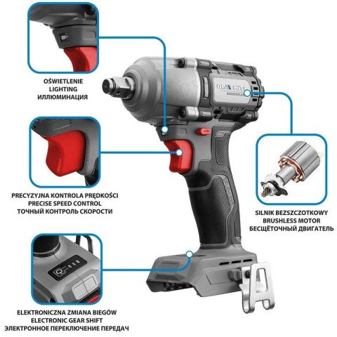 GRAPHITE Klucz udarowy BEZSZCZOTKOWY ENERGY 18V LI-LON BEZ AKUM 450NM