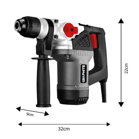 GRAPHITE Młot udarowy obrotowy SDS+ 900W, UDAR 4J WALIZKA