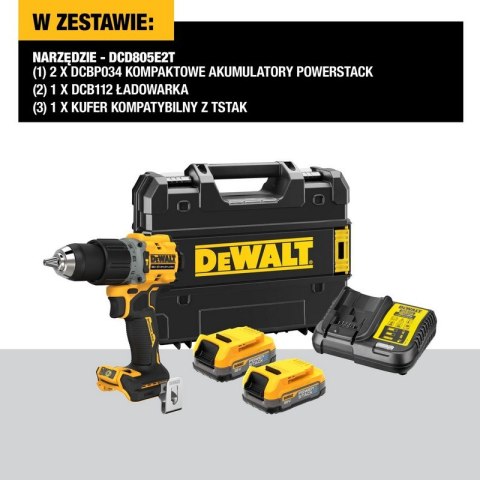DEWALT Wiertarko-Wkrętarka akumulatorowa Z UDAREM XR 18V 2*1.7AH