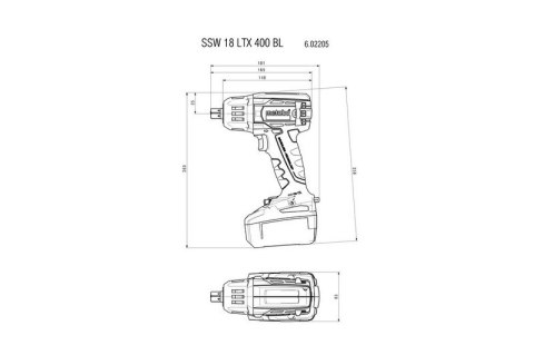 METABO Zestaw COMBO 18V BS+SSW+WBQ+BSA 2*10.0AH