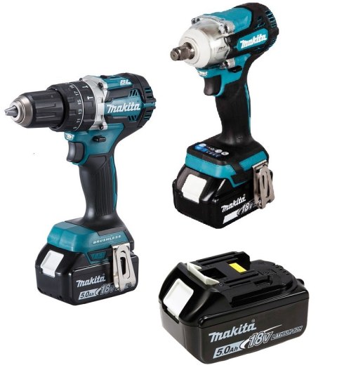 MAKITA Zestaw COMBO 18V DTW300+DHP484 3*5.0AH