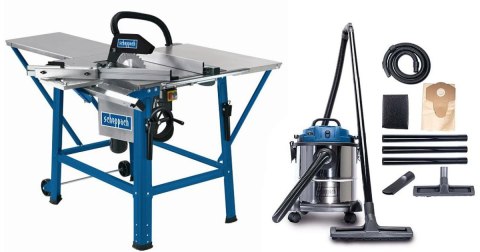 SCHEPPACH Zestaw Pilarka Stołowa TS310 230V 2,2KW +Odkurzacz NTS20