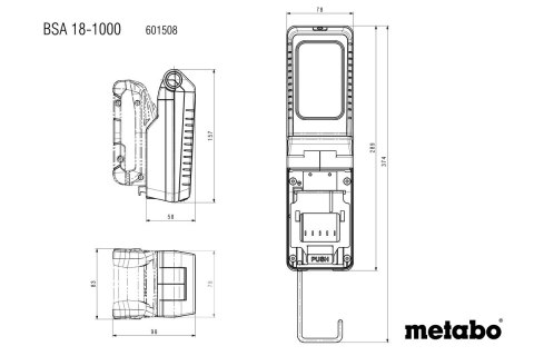 METABO Lampa budowlana BSA 18-1000 0*AH