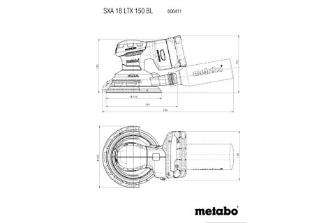METABO Szlifierka akumulatorowa mimośrodowa SXA 18 LTX 150 BL 0*AH