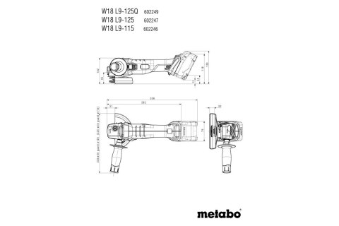 METABO Szlifierka kątora akumulatorowa 125MM W 18 L 9-125 0*AH