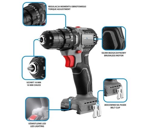 GRAPHITE Wiertarko-Wkrętarka akumulatorowa bezszczotkowa ENERGY+ 18V COMPACT