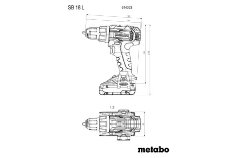 METABO Wiertarko-Wkrętarka akumulatorowa udarowa 18V SB 18 L 2*2.0AH