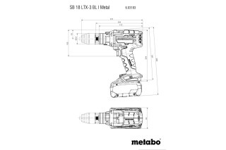 METABO Wiertarko-Wkrętarka akumulatorowa udarowa 18V SB 18 LTX-3 BL 2*5.5AH
