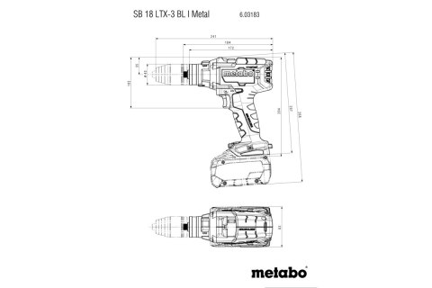 METABO Wiertarko-Wkrętarka akumulatorowa udarowa 18V SB 18 LTX-3 BL 2*5.5AH