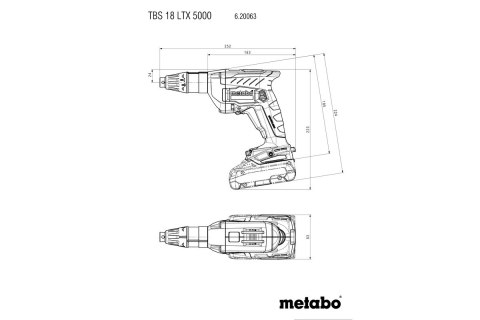 METABO Wkrętarka AKUM. do płyt GIPSOWYCH TBS 18 LTX BL 5000 0*AH