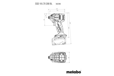 METABO Zakrętarka IMPACT akumulatorowa 1/4'' SSD 18 LTX 200 BL