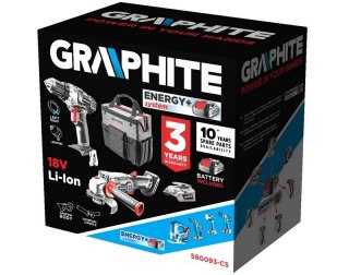 GRAPHITE Zestaw E+ Wiertarka ,Szlifierka ,ADAPTER USB 2*AKUM.ŁA do WARKA