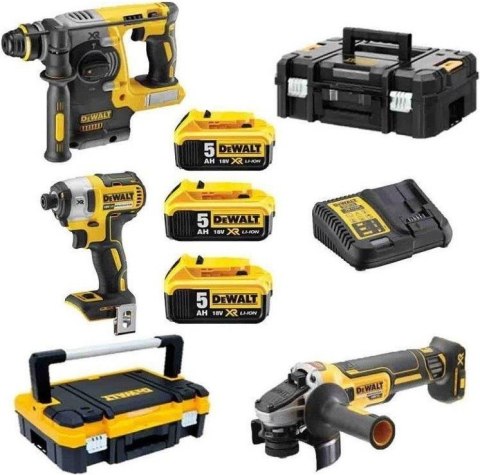 DEWALT Zestaw narzedzi 18V XR DCF887N + DCH273 + DCG405 3*5.0AH