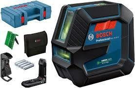 BOSCH laser krzyżowy GLL 2-15 G ZIELONY + UCHWYT LB 10 + ZACISK DK 10 WALIZKA