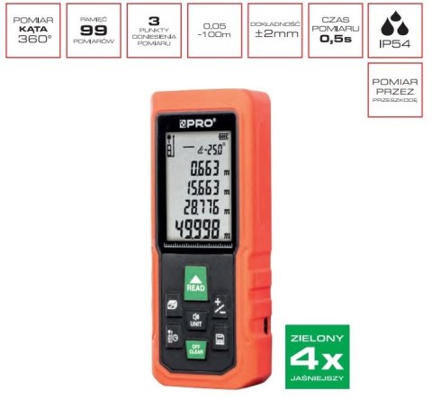PRO Dalmierz laserowy DL-50XG ZIELONA WIĄZKA