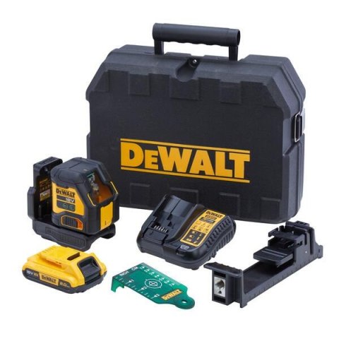DEWALT laser krzyżowy 18V DCLE34021D1 55m 1x2,0Ah ZIELONY