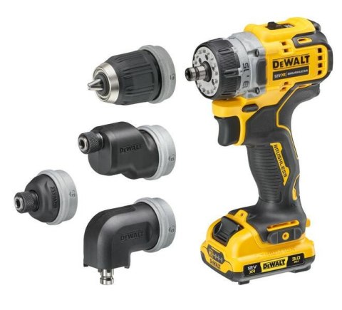 DEWALT Wkrętarka 12V DCD703L2T 57/25Nm 2x3,0Ah WYMIENNE GŁOWICE TSTAK