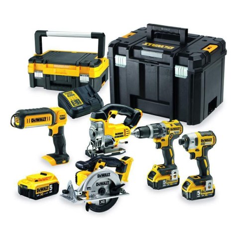 DEWALT Zestaw COMBO 18V DCK551P3T (DCD796+DCF887+DCS39+DCS331+DCL050) 3x5,0Ah TSTAK