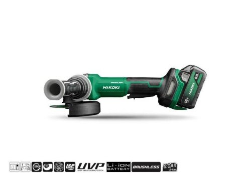HIKOKI Szlifierka kątowa 18V 125mm G1813DF WQZ 2x5,0Ah BL WŁ.CZUWAKOWY HSC