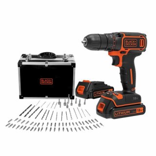 BLACK+DECKER Wkrętarka 18V BDCDC18BAFC 2x1,5Ah WALIZKA +80 ACC