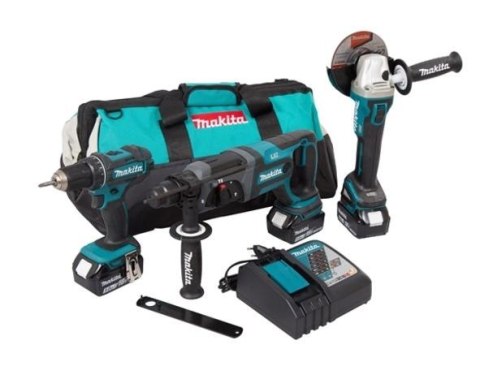 MAKITA Zestaw COMBO 18V DLX3078TX1 (DDF482, DGA504, DHR241) 3x5,0Ah TORBA