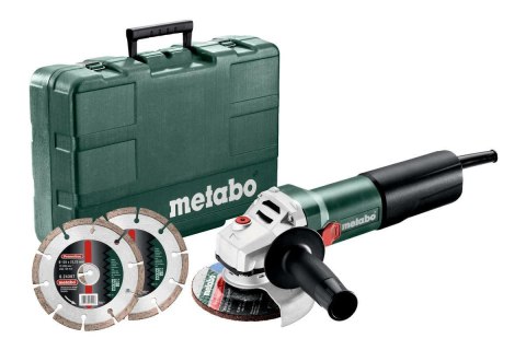 METABO Szlifierka kątowa 125 /WEQ 1400-125 1400W ELEKTRONIKA +2 TARCZE DIAMENTOWE WALIZKA