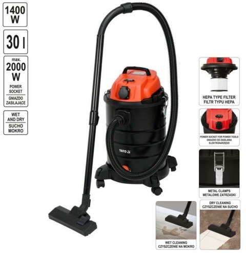 YATO Odkurzacz warsztatowy 1400W / 30L