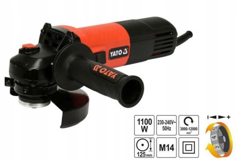 YATO Szlifierka kątowa 125mm/1100W 82101 REGULACJA OBROTÓW