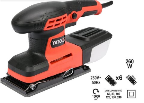 YATO Szlifierka oscylacyjna 260W 82230 90x187mm