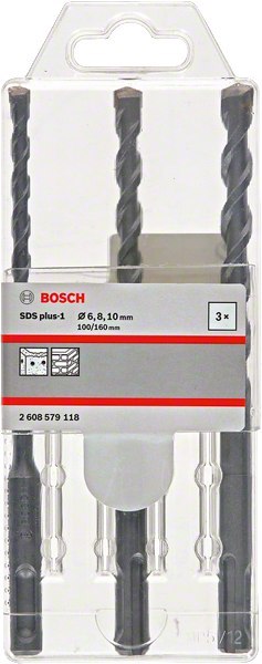 BOSCH Wiertło SDS PLUS-1 KPL. 6/8/10.W