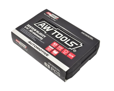 AWTOOLS Zestaw Klucz y 63el. 1/4" BLACK LINE