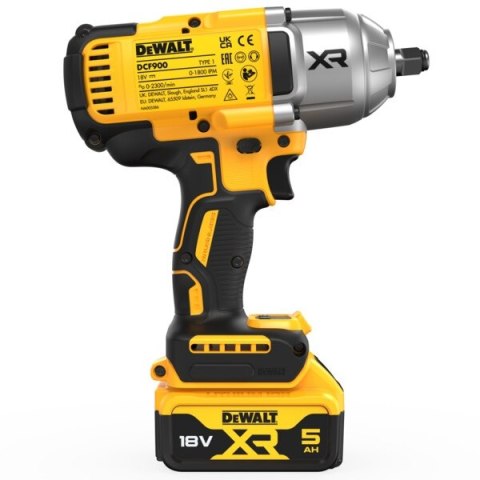 DEWALT Akumulatorowy Klucz udarowy 1/2'' XR 18V 2*5.0AH TSTAK 1355N